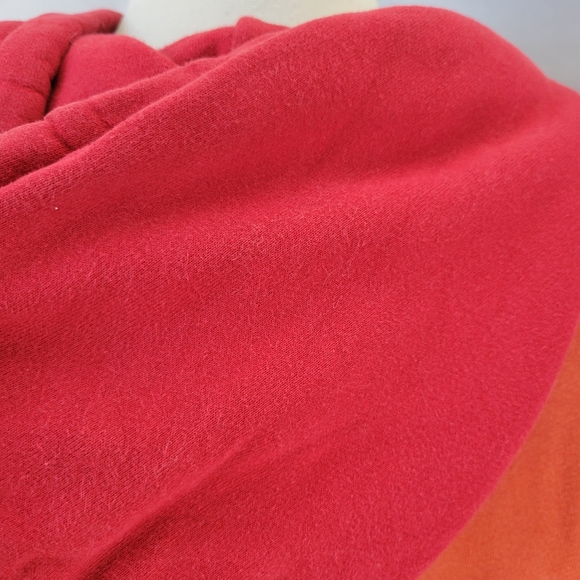 Mother The Square Hoodie Block Party Sweatshirt Red Orange L - Picture 16 of 16